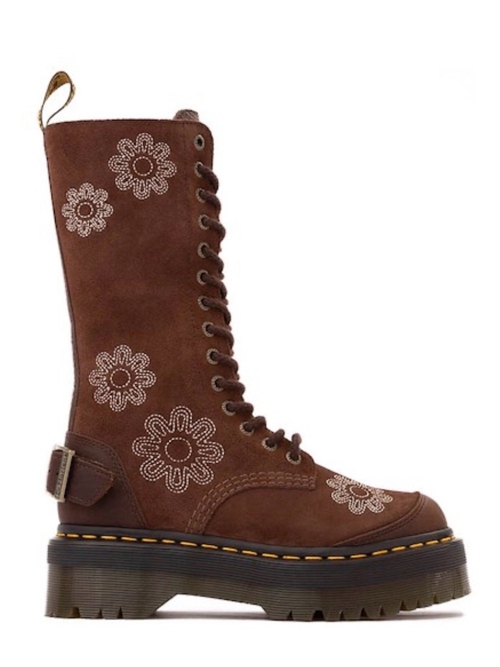 🟤 Dr. Martens 1B99 Dunnet Flower Mid Calf Boots Brown 🟤